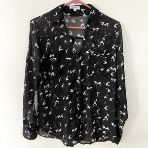 Express Portofino Shirt sheer blouse M